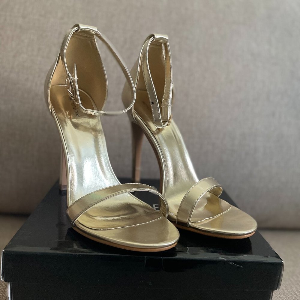 Gold Metallic Strappy Heels
